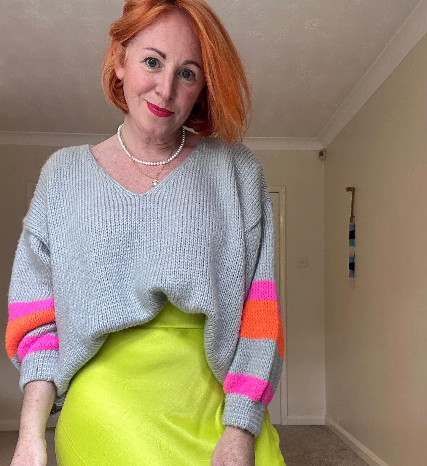 Chunky Knit Neon Jumper - Slouchy
