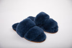 Luxury Fur Shearling Slipper - Navy - Slouchy