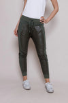 Faux Leather Mix Joggers - Slouchy