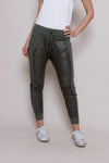 Faux Leather Mix Joggers - Slouchy