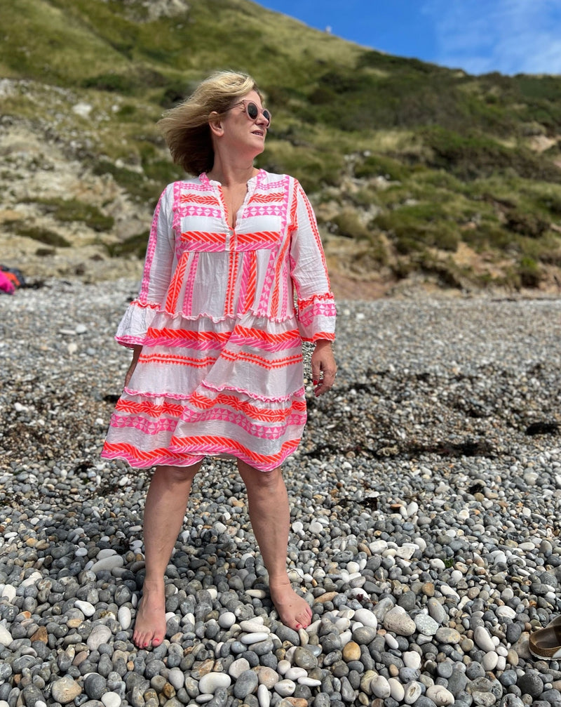 Neon Pink & Orange Sundress - Slouchy