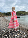 Orange and Pink Neon Aztec Maxi Dress - Slouchy