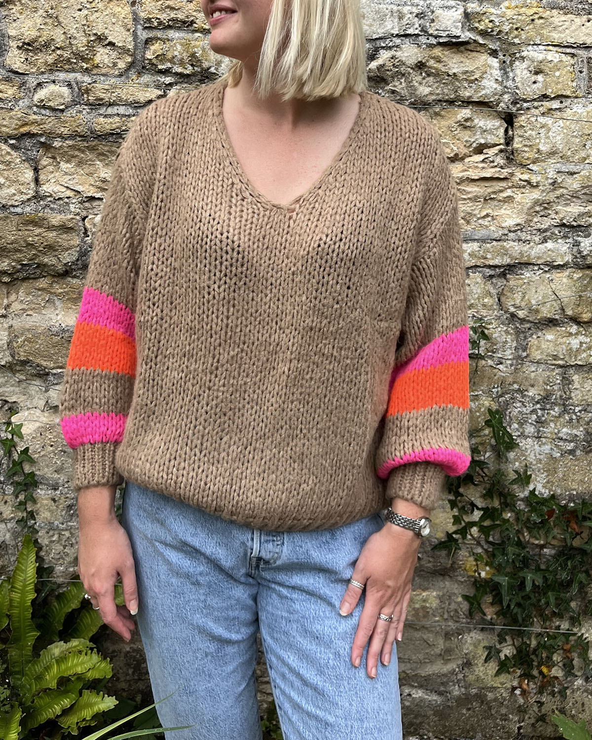 Chunky Knit Jumper - Mocha - Slouchy