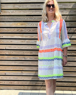 Maya Neon Aztec Embroidery Dress - Slouchy