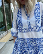 Maya Royal Blue Embroidery Dress - Slouchy