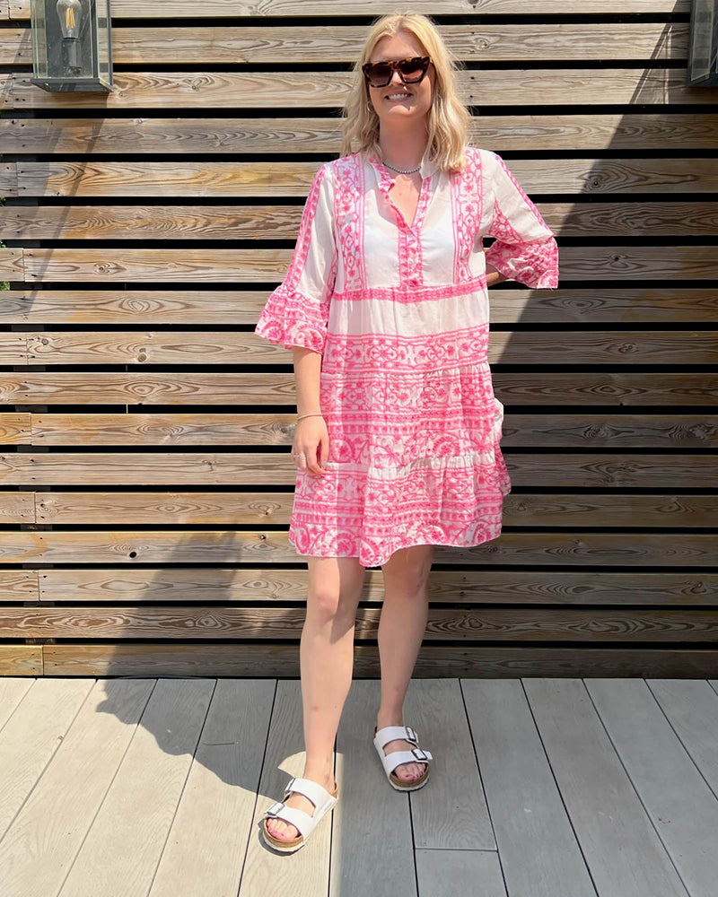Maya Light Pink Embroidery Dress - Slouchy