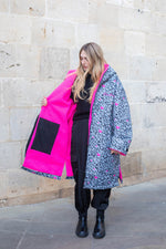 NEW!! Pro Recycled Change Robe - Grey/Pink Leopard - Slouchy