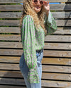 Purple Geometric Pull Over Top - Slouchy