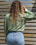 Purple Geometric Pull Over Top - Slouchy