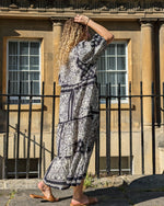 Printed Broderie Dress - Black - Slouchy