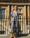 Printed Broderie Dress - Black - Slouchy