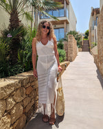 White Crochet Dress - Slouchy
