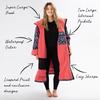Long Sleeve Change Robe - Grey/Pink Leopard Print - Slouchy