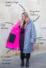 Pro Recycled Change Robe - Grey/Pink Leopard - Slouchy