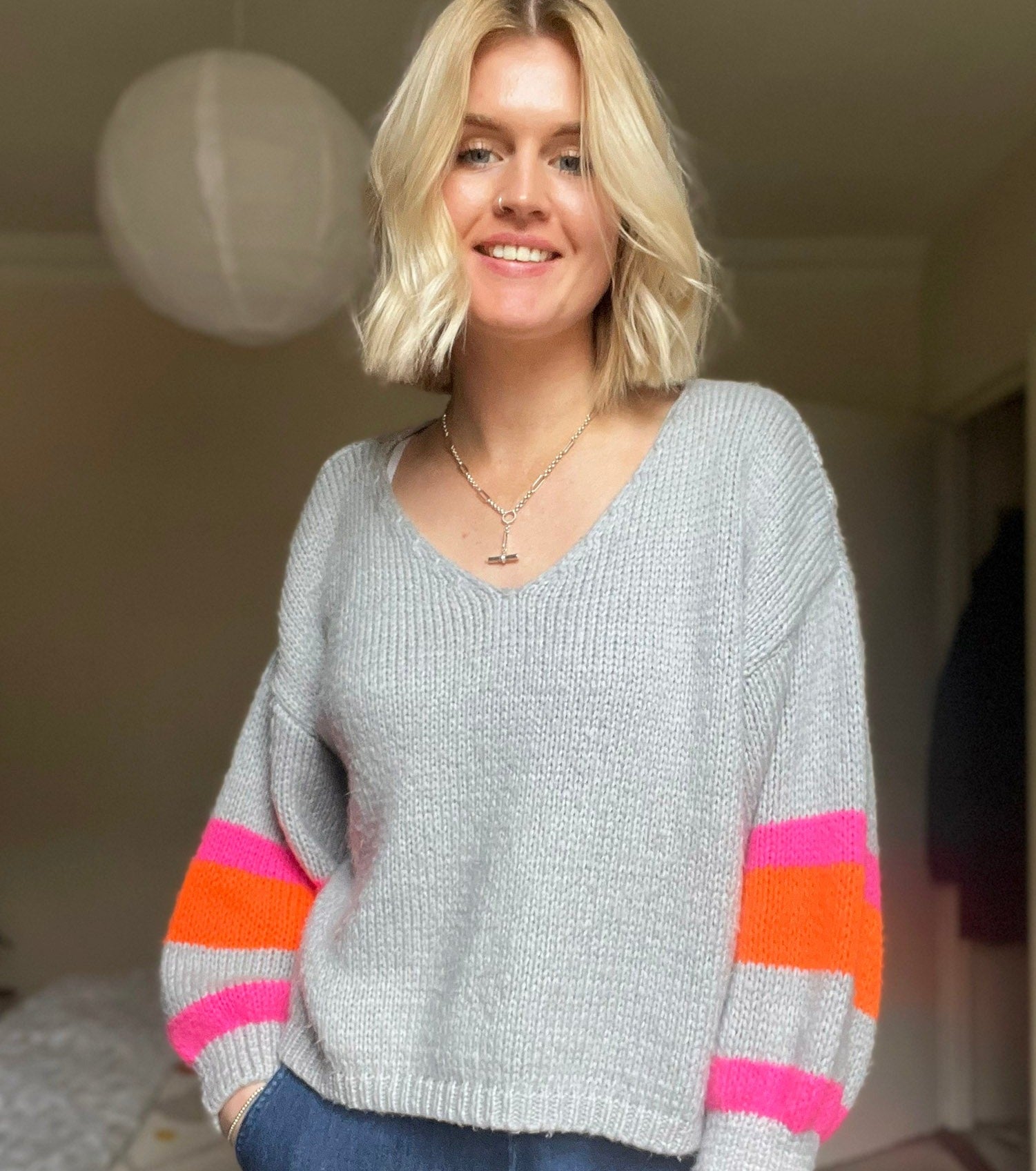 Colour Block Spring Knit - Slouchy