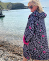 Adult Grey/Pink Leopard Change Robe - Slouchy