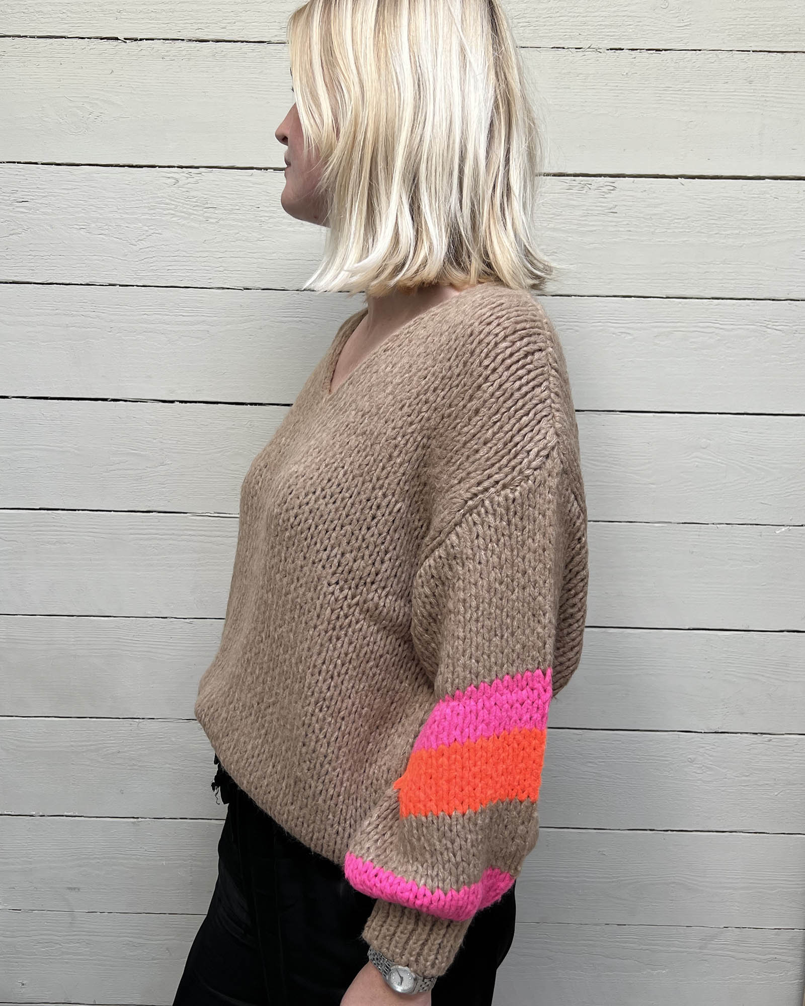 Chunky Knit Jumper - Mocha - Slouchy