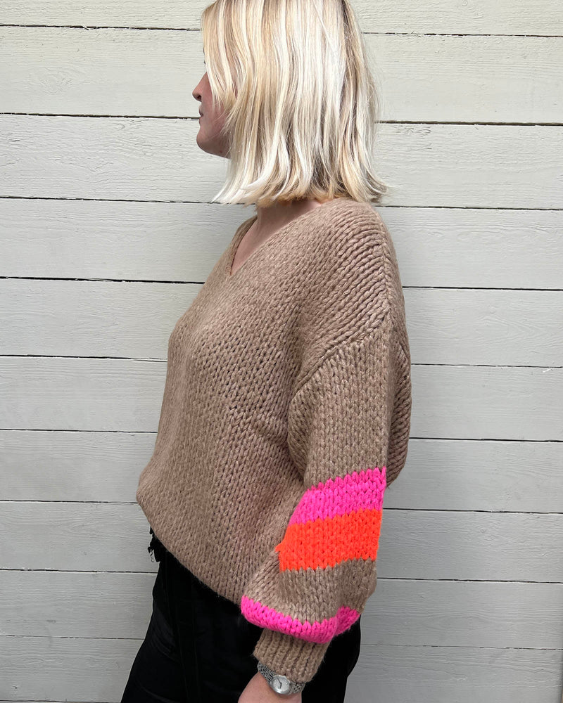 Chunky Knit Jumper - Mocha - Slouchy