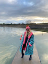 Long Sleeve Change Robe - Green/Pink Leopard - Slouchy