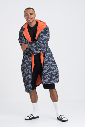 Adult Black Camouflage Change Robe - Slouchy