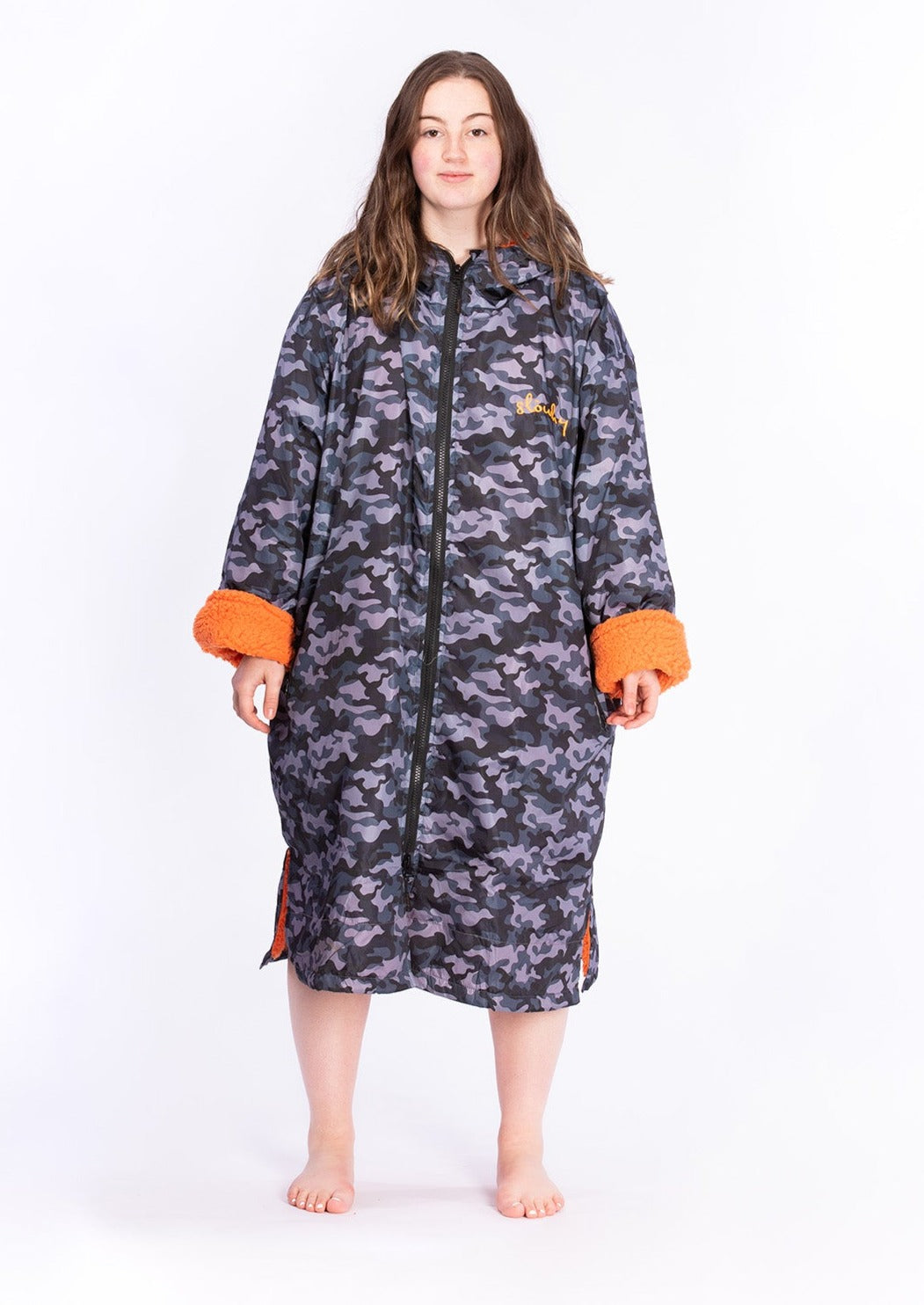 Adult Black Camouflage Change Robe - Slouchy