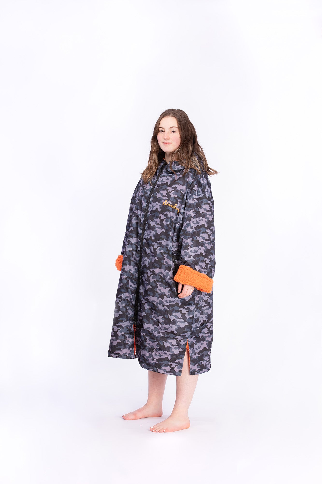 Adult Black Camouflage Change Robe - Slouchy