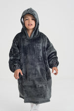 Kids Dark Grey Slouchy Hoodie - Slouchy