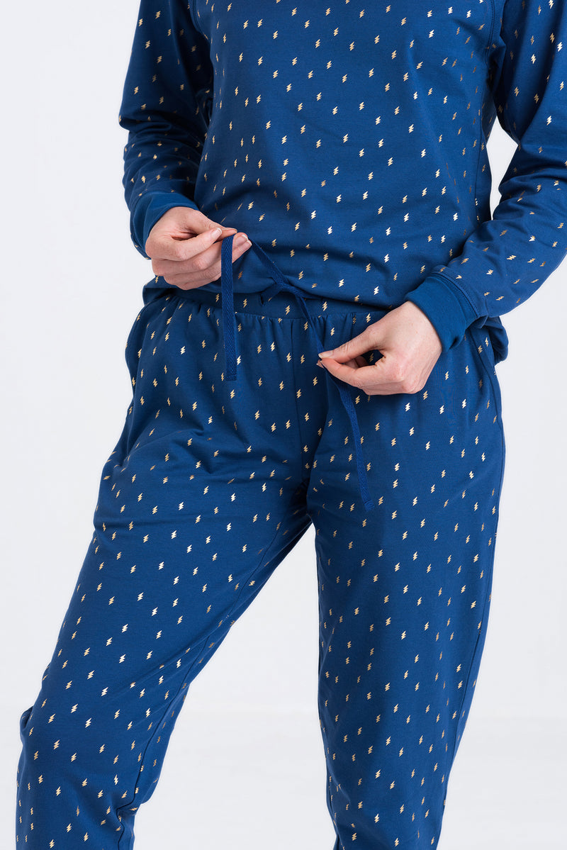 Lightning Bolt Cotton Lounge Set - Slouchy