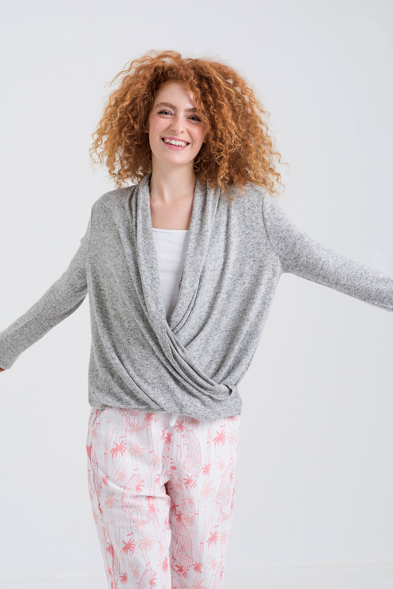 Darcy Supersoft Wrap Top - Slouchy