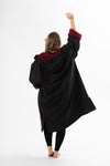 Long Sleeve Change Robe - Black/Red - Slouchy