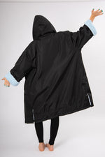 Adult Black Weatherproof Change Robe - Slouchy