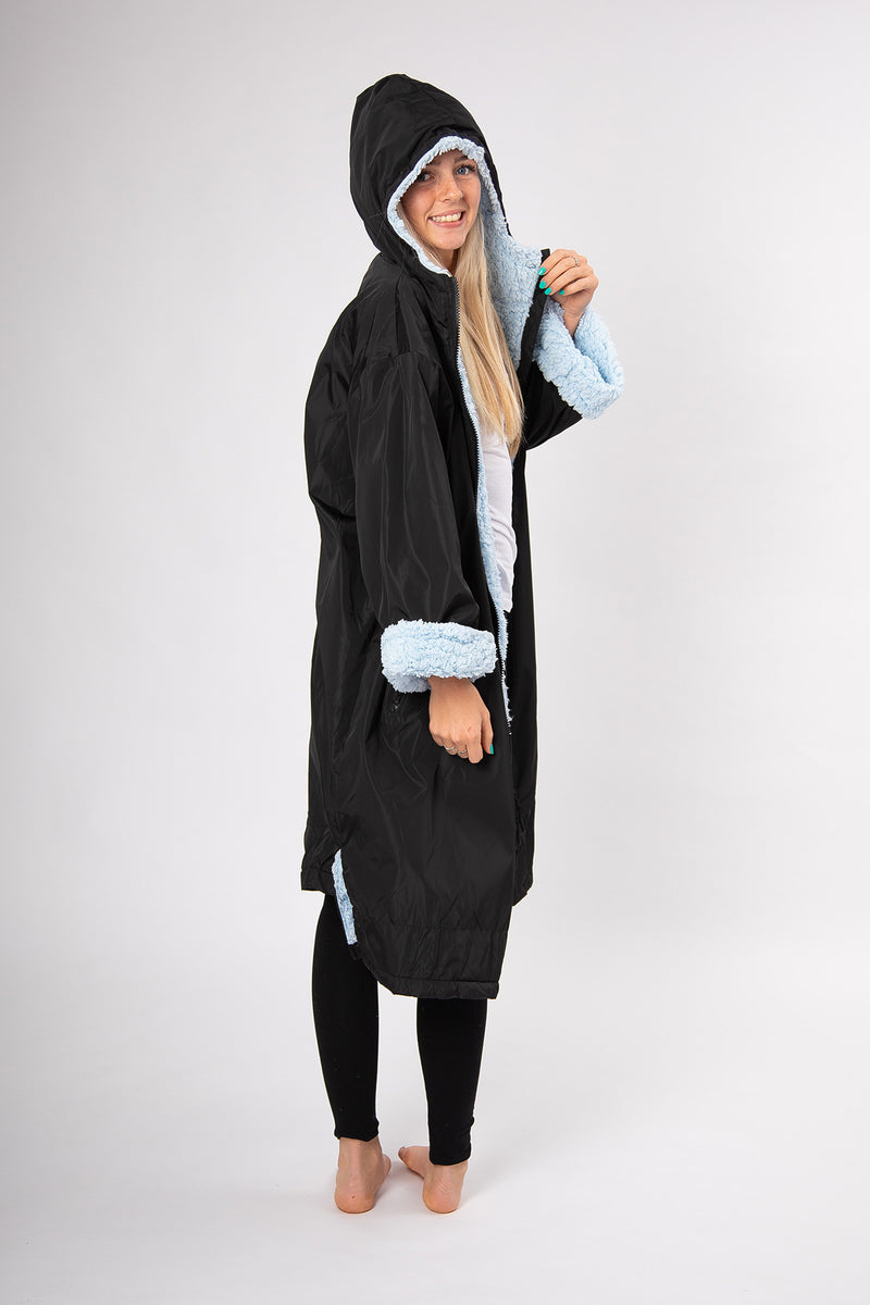 Adult Black Weatherproof Change Robe - Slouchy