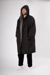 Long Sleeve Change Robe - Black/Grey - Slouchy