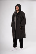 Long Sleeve Change Robe - Black/Grey - Slouchy