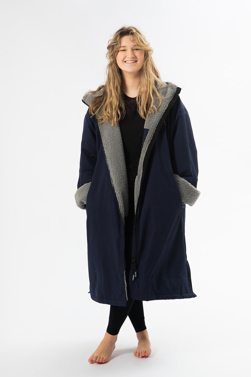 Long Sleeve Change Robe - Blue/Grey - Slouchy