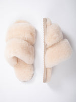 Luxury Fur Shearling Slipper - Cream - Slouchy