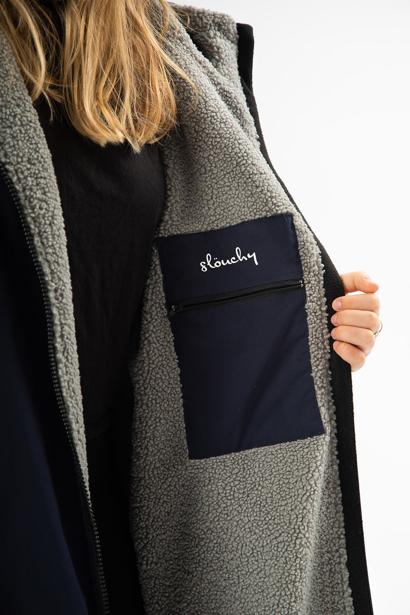 Long Sleeve Change Robe - Blue/Grey - Slouchy