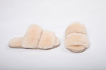 Luxury Fur Shearling Slipper - Cream - Slouchy