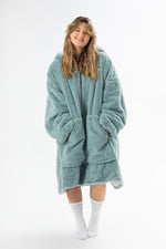 Faux Rabbit Fur Hoodie Blanket - Slouchy