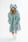 Faux Rabbit Fur Hoodie Blanket - Slouchy