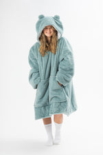 Faux Rabbit Fur Hoodie Blanket - Slouchy