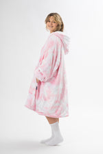 Pink Tie Dye Slouchy Hoodie - Slouchy
