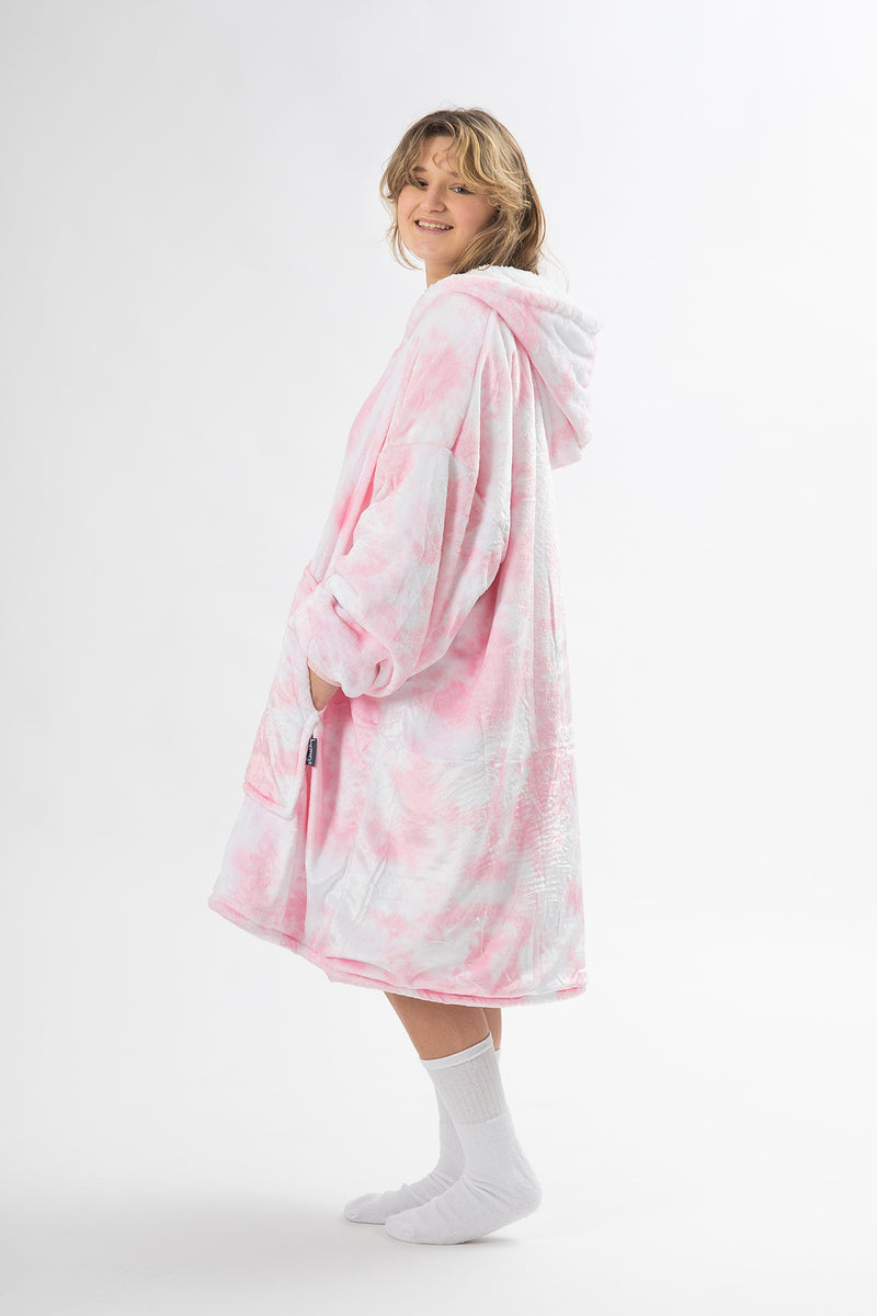 Pink Tie Dye Slouchy Hoodie - Slouchy