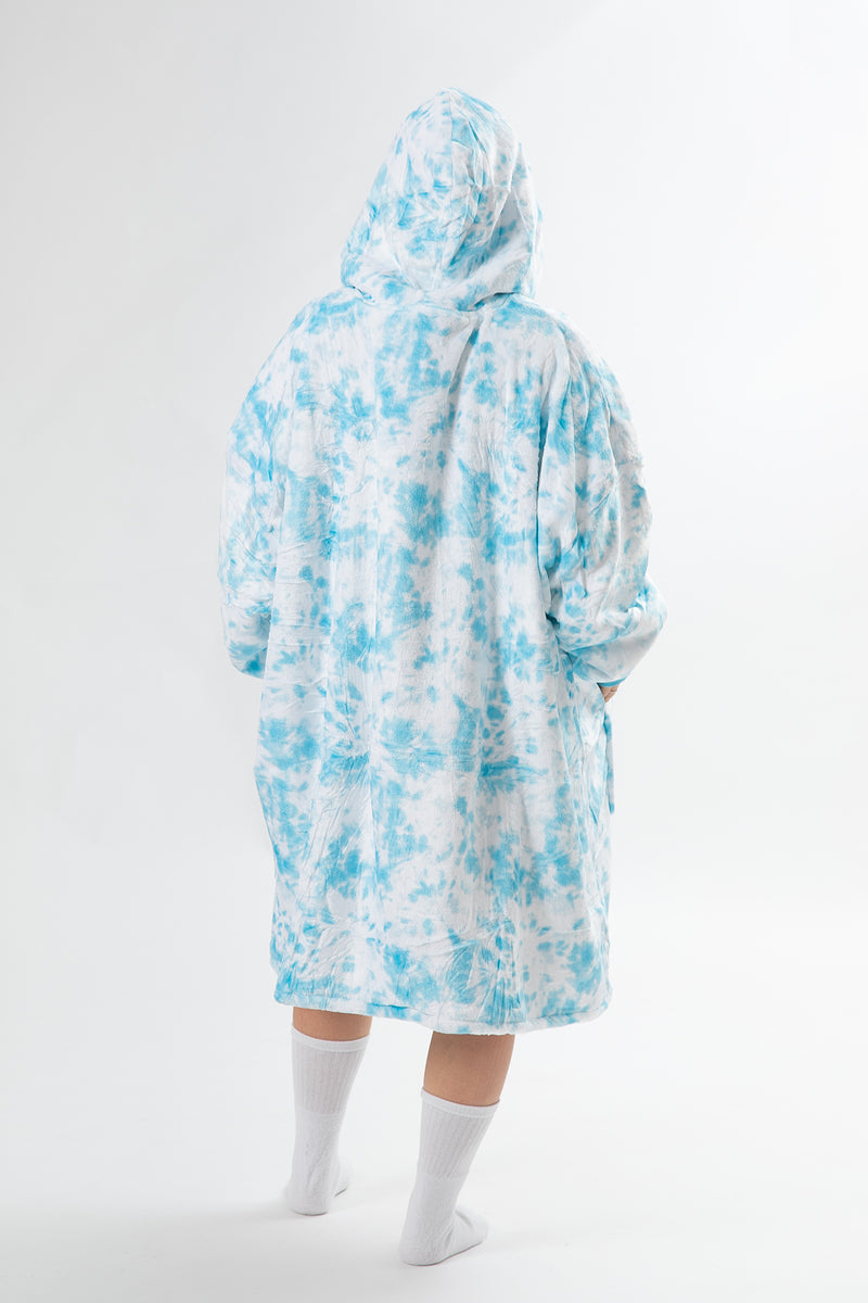 Blue Tie Dye Slouchy Hoodie - Slouchy