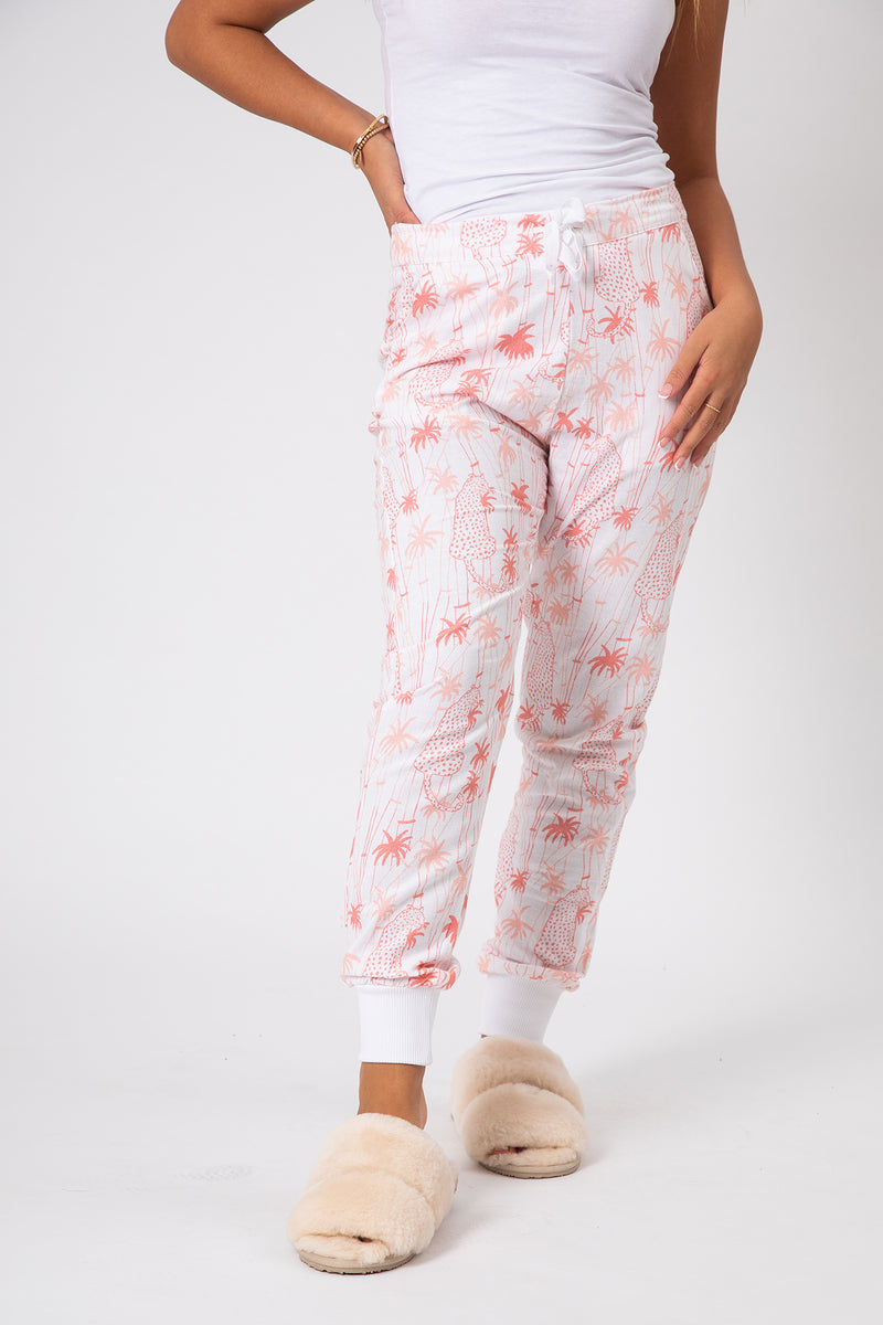 Luna Leopard Brushed Cotton Pyjama Trouser - Slouchy