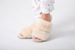 Luxury Fur Shearling Slipper - Cream - Slouchy