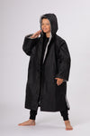 Kids Lightweight Black/Grey Robe - Slouchy