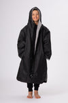 Kids Lightweight Black/Grey Robe - Slouchy