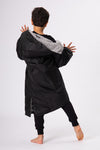 Kids Lightweight Black/Grey Robe - Slouchy