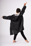 Kids Lightweight Black/Grey Robe - Slouchy